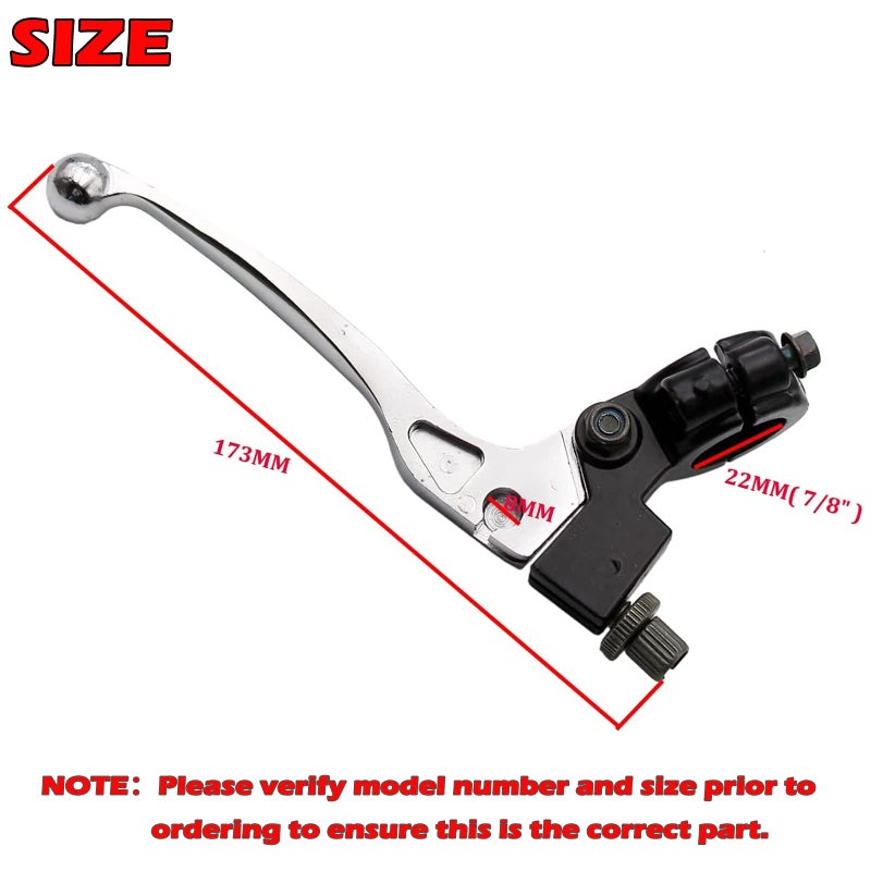 New Olym 7/8"" Brake Clutch Left Lever Universal Motorcycle Handlebar Folding Clutch Lever for CRF XR 80 100 XR200 SSR 125cc Coolster Roketa Baja Pit Dirt Motor Bike Motocross Parts Silver - Image 2